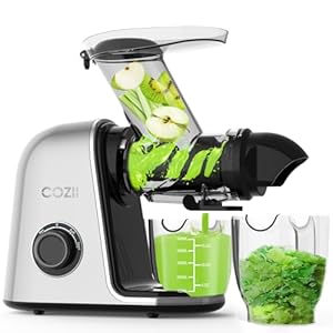 COZII Cold Press Juicer Machines,Slow Masticating Juicer Extractor Soft/hard Mode, 3.6″ Large Feed Chute For Vegetable and Fruit, Easy to Clean Juicer, Quiet Motor, High Juice Yield