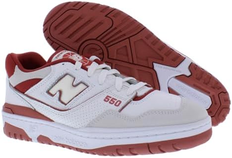 New Balance 550 Unisex Shoes Size 8.5, Color: White/Red-White | Image 1