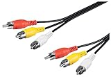  3 Stück Wentronic Audio/Video Kabel (3x Cinchstecker auf 3x Cinchstecker) 1,5 m