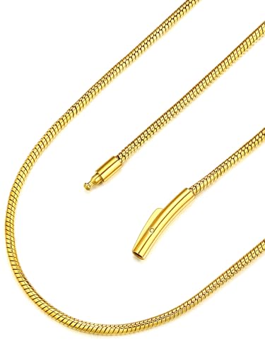 FaithHeart damen Schlangenkette gold 45cm lang Herren Halskette mit Geschenkebox Damen Kette für Jeden Tag Party