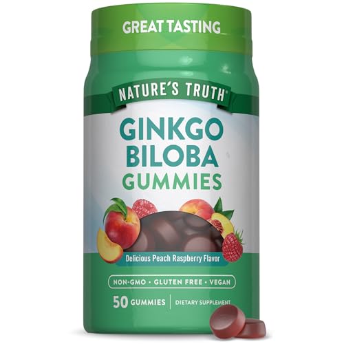 Natures Truth Ginkgo Biloba Gummies | 50 Count | Peach Raspberry Flavor
