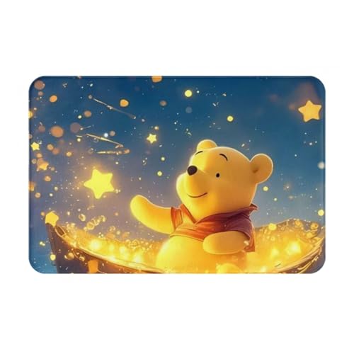 玄関マット くまのプーさん (2) トイレマット バスマット 吸水速乾 滑り止め 抗菌 防臭 丸洗い可能 おしゃれ ふわふわ 柔らかい 40×60cm