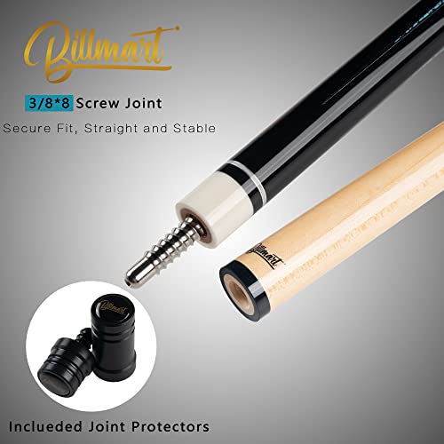 Billmart Pool Cue Stick, 13mm Tip Low Deflection Shaft Billiard Cue Sticks - image 3