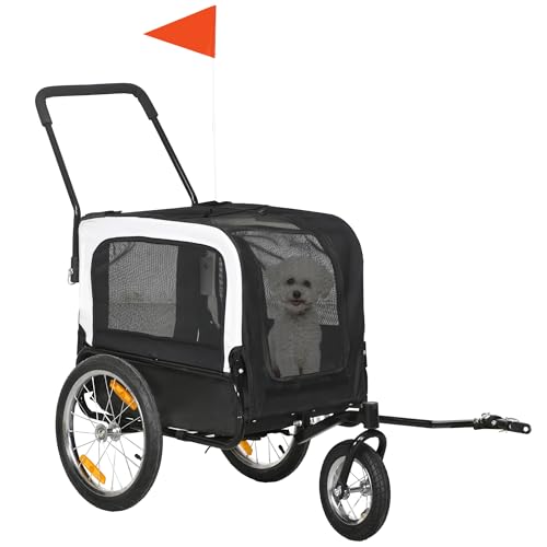 PawHut Remorque Vélo Jogger 2-en-1 pour Animaux