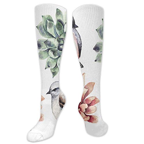 JONINOT Manga de compresión de rodilla de 60 cm, pajaritos lindos, inflorescencia...