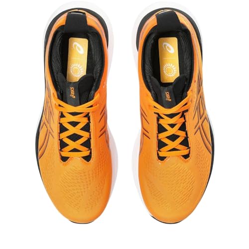 ASICS Tênis de corrida masculino Gel-Nimbus 25, Preto laranja brilhante, 11.5