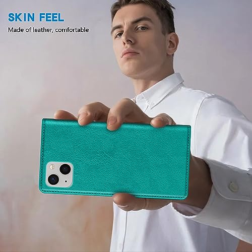 Image of ZZXX for iPhone 13 Wallet Case Strong Magnetic 6.1 inch,Lake Blue