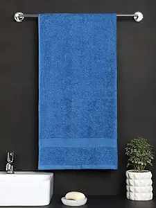Raymond Home 100% Cotton 380 GSM Terry Bath Towel for Men/Women (Navy Blue)
