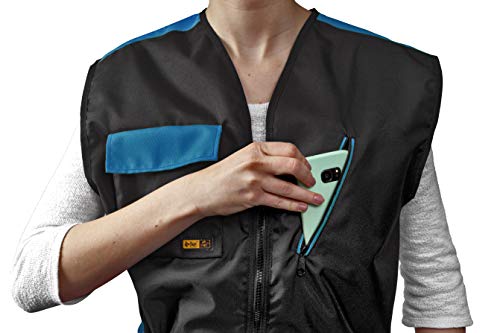 Dingo Hundetrainingsweste für Sport, Agility, Apportieren, Gehorsam, Wasserdicht, Viele Taschen für Spielzeug und Snacks, 2-Wege-Reißverschluss, Kordelzug an der Taille Türkis Große S 16402-2