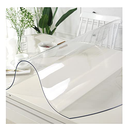 ZXCVBAS Protecteur De Couverture ​De Table Transparent,Nappe Cristal Couverture De Table en PVC Transparent, Nappe en Plastique Imperméable De 2 Mm D'épaisseur,50x90cm/20x36in Cover
