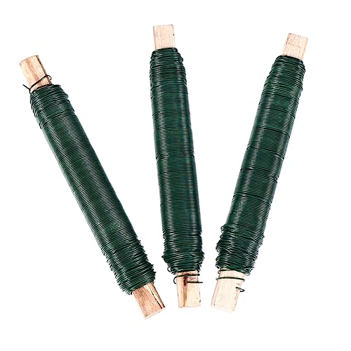 CIYODO Flower Bouquet Binding Ties 3pcs Simulated Flower Stems Wire DIY Floral Wire Green