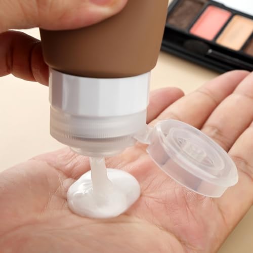 Image of Gemice Travel Bottles for Toiletries, Tsa Approved Travel 3oz Size Containers with Clear Bag, BPA Free Leak Proof Travel Tubs Refillable Liquid Travel Accessories for Cometic Shampoo Lotion (4 Pack)