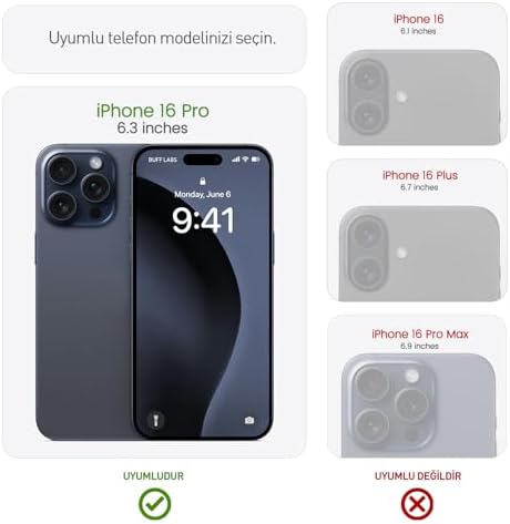 BUFF LABS iPhone 16 Serisi ile Uyumlu 5D Privacy EasyFit 2 Adet Kolay Uygulama Aparatlı Ekran Koruyucu Temperli Cam Hayalet Ekran (iPhone 16 Pro) - Görsel 7