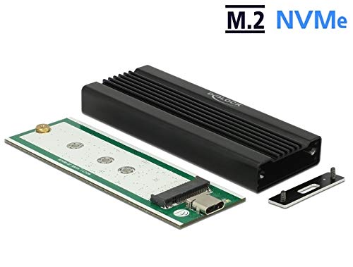 Caja externa USB 3.1 para M.2 NVMe Delock negra miniatura 3
