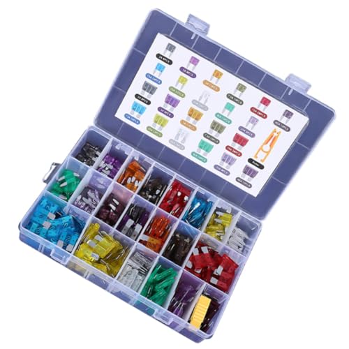 Kit de fusibles para auto con 300 piezas, con fusibles precisos y herramienta extractor, material de aleación de zinc y PC que protege el automóvil de corriente excesiva miniatura 1