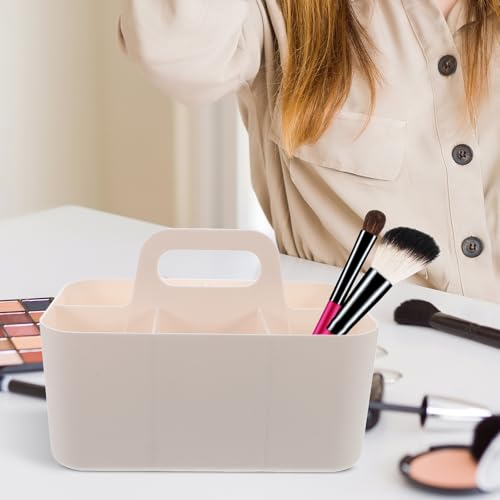 Homoyoyo Plastic Caddy with Handle Multiuse Organizer for Art Supplies and Makeup Storage, Divided Basket with Compartmentalized Sections, Portable Plastic Storage Tote for Office and Study - Image 4