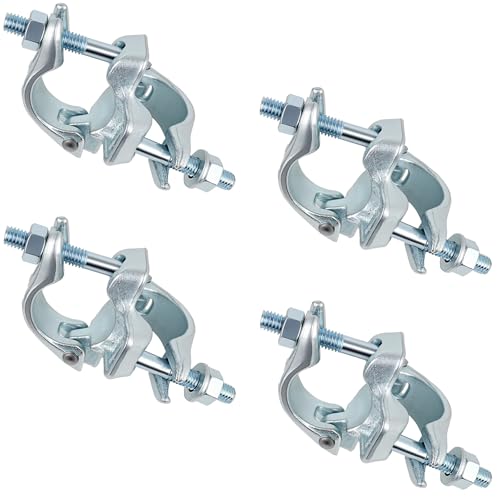 Scaffolding Forged Couplers, Fixed Cross Couplers, Scaffolding Pipe Clamps for 1-3/4" to 1-9/10" OD Tube, 4 Pack