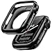 Goton Compatible iWatch Apple Watch Case 44mm Series 4 5, (2 Packs) Soft TPU Shockproof Case Cover Bumper Protector (Black and Black, 44mm)