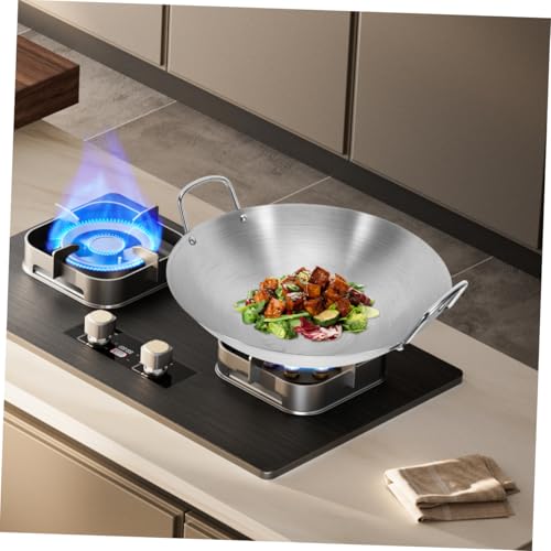 Wok de acero inoxidable con mango doble y gran capacidad miniatura 5