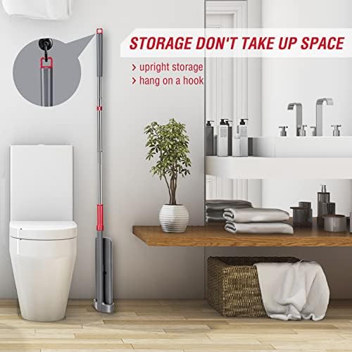 Myiosus Microfibre Floor Mop, Self Wringing Flat Mop with 6 Reusable Pads, Deep Clean Mop Wet and Dry Dust Mops for Cleaning Hardwood, Laminate, Tile Floors