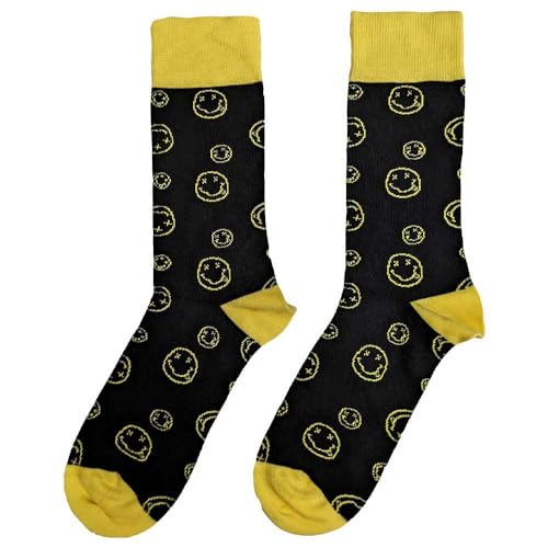 Rock Off officially licensed products Nirvana Ankle Socks Outline Smile Official Mens Black (Uk Size 7-11) Size One Size2
