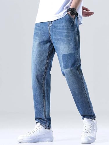 Image of KOTTY Men's Straight Leg Cargo Jeans - Retro Street Style Denim with Utility Pockets