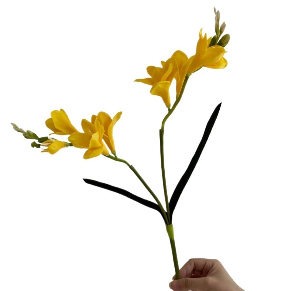 Huffa Yellow Simulation Cymbidium Flower Hairpin - Elegant Floral Hair Accessory For Home And Special Occasions(Yellow)