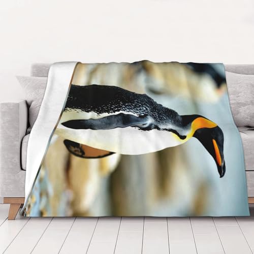 Couverture flanelle super douce pingouin idée cadeau lit et canapé - 2