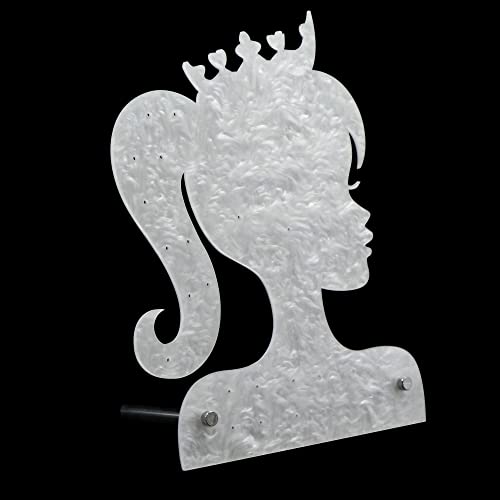 Présentoir Pinces Cheveux Porte Bijoux - Organisateurs Support D'affichage en Acrylique pour Bandeau Boucle D'oreille Collier Boucles Bracelet Décoration Bandeau, Blanc, 14x20cm Cover