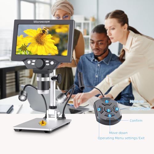 Image of Koolertron 7 Inch LCD Digital Microscope 12MP 1080P with 32G TF Card