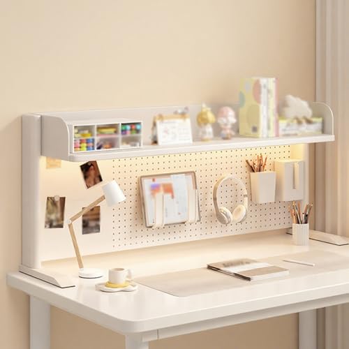 Étagère de bureau multifonctionnelle en métal avec rangement intégré blanc - 2