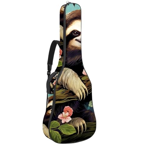 Sac de guitare acoustique 101,6 cm étanche motif paresseux mignon