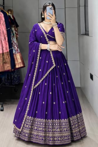 KEDARFAB purple silk lehenga choli – image 4
