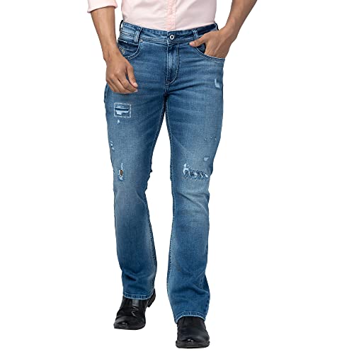 Image of Spykar Men's Rafter Boot Cut Mid-Rise Casual Jeans