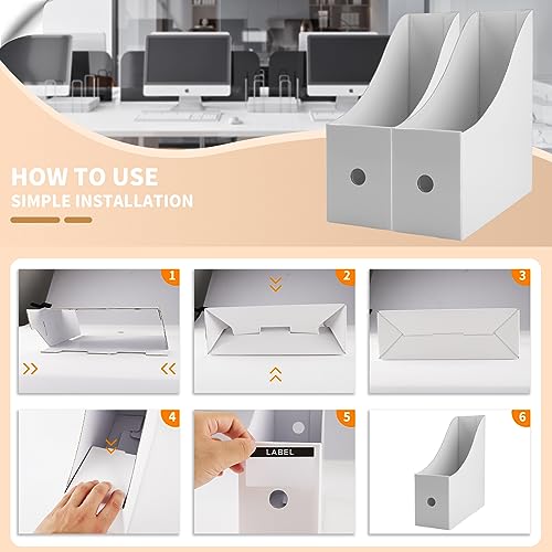Wozzies A4 Zeitschriftenhalter Kraftpapier,10 Stück Zeitschriftensammle Aktenhalter Schreibtisch Stehsammler Pappe Schreibtisch Organizer für Datei Ordner Schreibwaren Bürobedarf