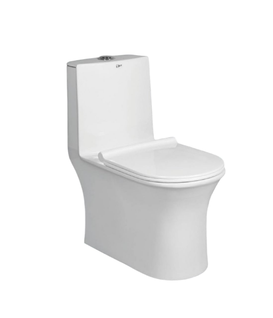 Hisre Premium Western Floor Mounted One Piece Water Closet Ceramic Western Toilet/Commode/European Commode Square With Soft Close Seat Cover For Lavatory, Toilets (LUNAR), photo 5 of 5