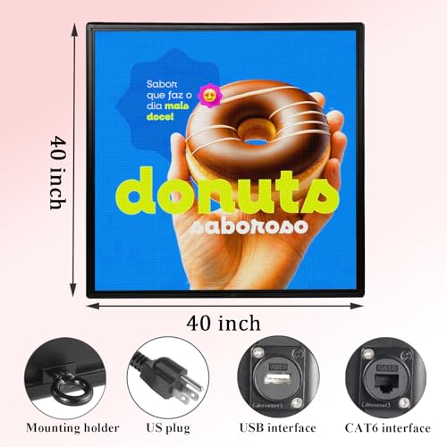 Image of P6 40x40 Inch Outdoor LED Display Screen IP45 Weatherproof Commercial Digital Sign HD Video /Image Billboard for Advertising, Stores, Restaurants, Stadiums Easy Install Scrolling LED Panel