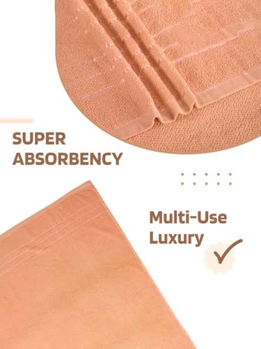 Image of Hand Towels 16x24 inches, Soft & Highly Absorbent Bathroom /Face Towels, Pack of 2 (Orange)
