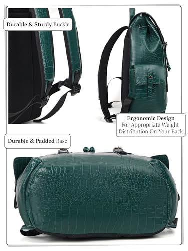 Image of FUR JADEN Vegan Leather Stylish 15.6 Inch Premium Laptop Backpack for Office & Travel