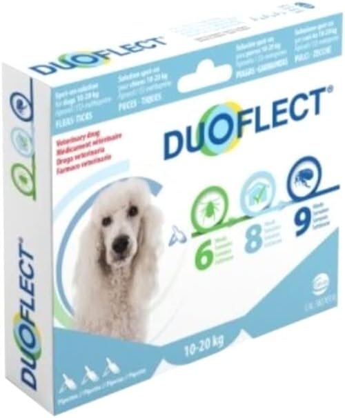 DUOFLECT Antiparassitario Spot-on Per Gatti 0.5-5kg - Contro Pulci E Zecche, 3 Pipette