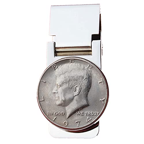 US 1974 Kennedy Half Dollar Coin Hinged Money Clip NEW