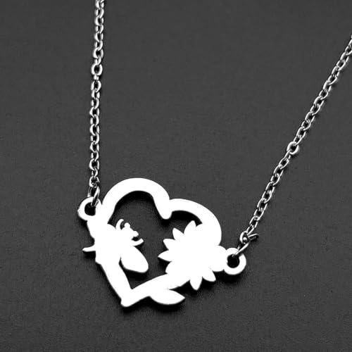 Collier bee love en cœur argenté | Un lien d'amour durable