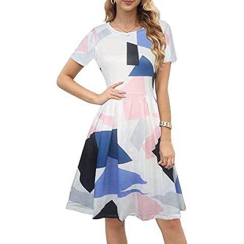 oxiuly Women's Vintage A-Line Casual Dress Cover