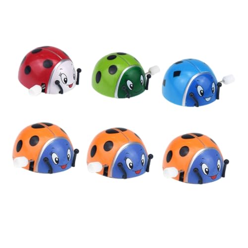Abaodam 6 Juguetes de Cuerda Mecanismo de Relojería, Mariquitas de Plástico en Colores Aleatorios, Pack de 6 Piezas, Juguetes Educativos para Coordinación y Juegos Color Color Aleatorio
