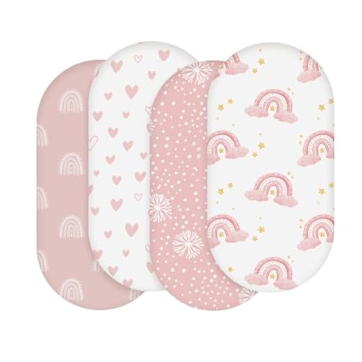 Bassinet Sheets 4 Pack, Bassinet Sheets for Baby Boy and Girl, Bassinet Sheet Neutral, Fit for Rectangle, Round, Oval, Hourglass Mattress, Flexible for Different Bassinet Pad/Mattress
