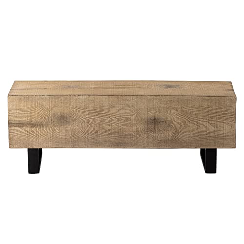 Cosiest Patio Log Bench, Rectangular Mgo Garden Bench, 48.4 X 11.8” Outdoor Bench, Rustic Bench For Yard Or Lawn(Light Oak) #TOP6