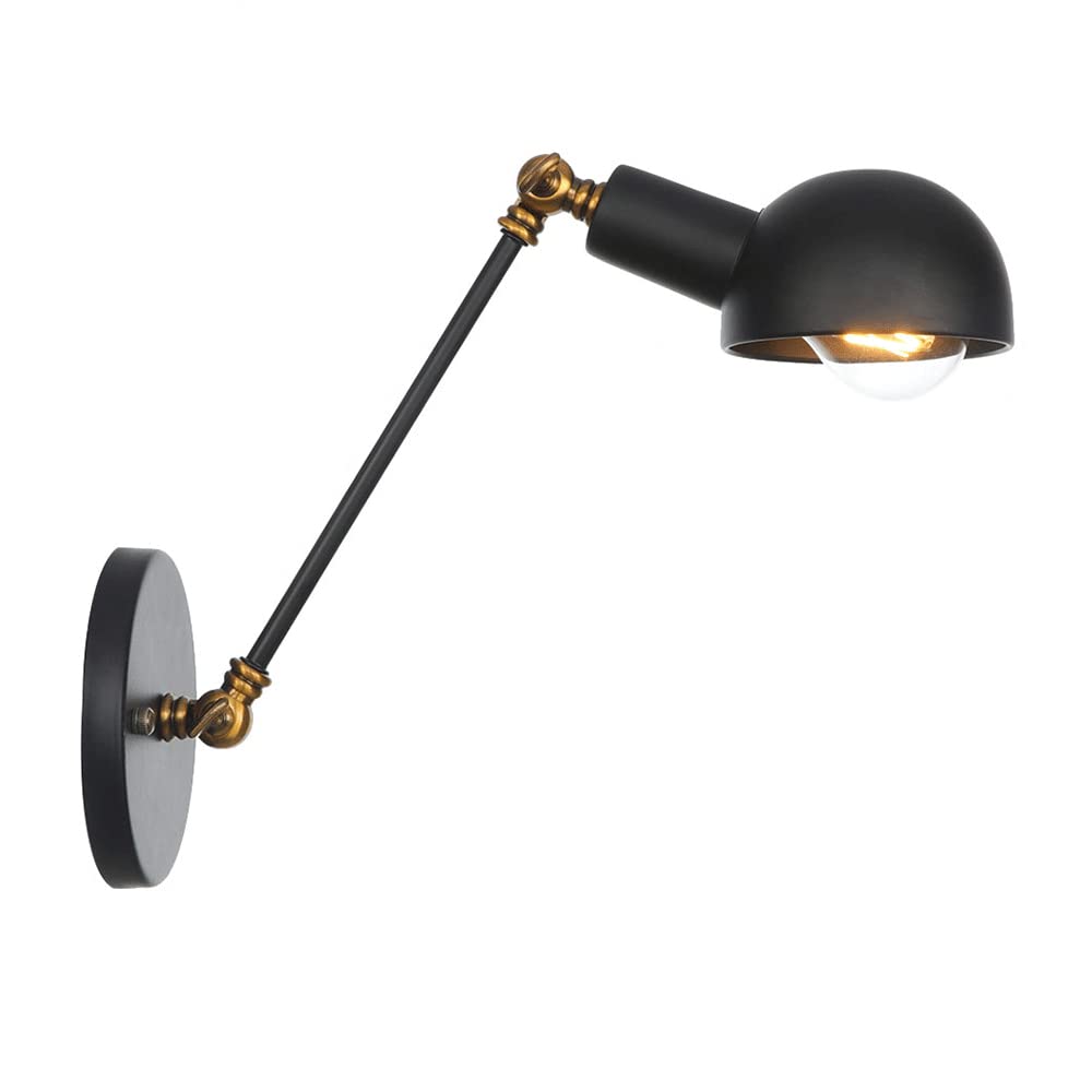 FYZDLAOR Wrought Iron Long Arm Sconces,Hardwired Industrial Wall Sconce,for Kitchen Bedroom Doorwayaisle Stairs Corridor Balcony Restaurant Bar (E27)