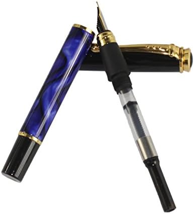 Gullor 500 Fountain Pen Blue and Black with 5 Color Gullor Ink Cartridges