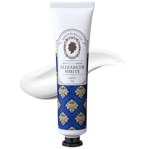 ELIZABETH WHITE【エリザベスホワイト 医薬部外品】薬用 歯磨き粉 ホワイトニング はみがき粉 歯の黄ばみ 美白 白い歯へ 虫歯予防 口臭予防 対策 ケア 80g 日本製 / 1個（単品）[M便 1/2] ゆうパケットのサムネイル