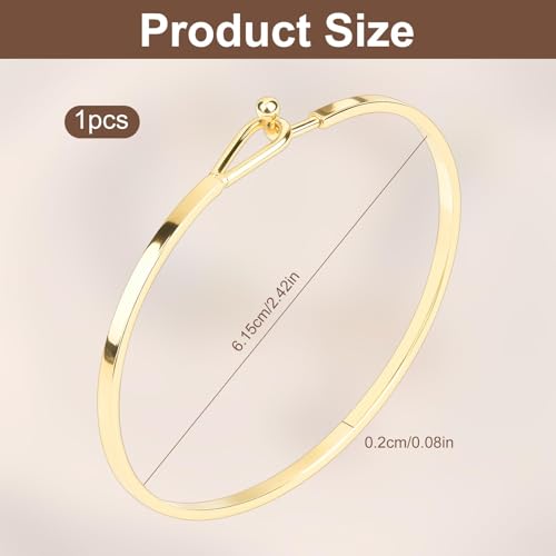 Gold Bar Bracelets for Women, 2.42“ Thin Cuff Bangle Hook Bracelet Golds Cuff Bracelet Adjustable Golden Bracelets for Women Gold Plated Handmade Minimalist Jewelry2